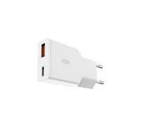 Caricabatterie di rete Ksix 30w Gan Xtraslim, Power Delivery + PPS, multiporta USB-C + USB-A, bianco