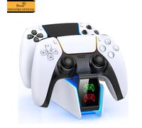 Caricabatterie DinoFire per controller PS5 Stazione di ricarica DualSense Supporto per caricabatterie doppio dock di ricarica per controller PlayStation 5