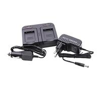 Caricabatterie doppio include Adattatore Automobile per Fujifilm FinePix J10, J12, J15, J20, J22, J25, J27, J28, J30, J38, J100, J110