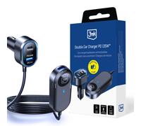 Caricabatterie doppio per auto 3mk 135W PD QC PPS USB 2A4C Nero/Grigio