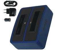 Caricabatterie doppio (rete+auto+USB) Compatibile con Drift HD (1080p), HD170 (Stealth), HD720 / Compatibile con Toshiba Camileo H20 ... / Compatibile con Ricoh Caplio RR10 UVM... vedi descrizione
