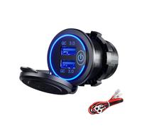 Caricabatterie doppio USB rapido 12-24V QC 3.0 con interruttore touch, impermeabile, compatibile con moto, auto, camion e barche - Regalo speciale