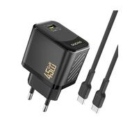 CARICABATTERIE DUDAO A28C GaN con 2 porte USB-C da 45 W, Nero