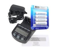 CARICABATTERIE E ALIMENTATORI ACCUCELL display LCD e 4 batterie eneloop, AA, NiMH, 2000 mAh, 1,2 V