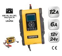 CARICABATTERIE E MANTENITORE 12V-24V 12A-6A AUTOMATICO SMART L 12Y YAMATO