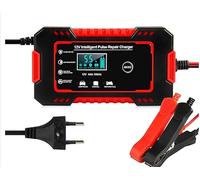 Caricabatterie e Mantenitore Auto, 12V 6A 5A 3A Automatico Intelligente Carica batteria con Schermo LCD,Caricabatteria Auto Portatile per Auto, Moto, Scooter, Barca, Camper
