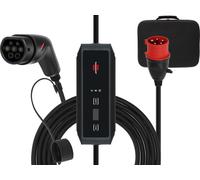 Brennenstuhl Caricabatterie portatile EV tipo 2 - CEE 11kW (scatola mobile da parete con cavo da 8 m, 16 A, IP44, display a 3 fasi, display, corrente di carica regolabile, per veicoli elettrici e