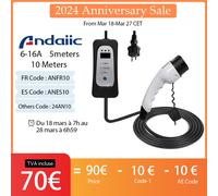 Caricabatterie EV Tipo 1 Tipo 2 Modalità 2 Livello 2 EVSE per corrente auto elettrica regolabile 5 metri 10 metri Type 2 5 Meters