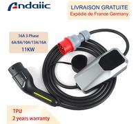 Caricabatterie EV tipo 2 3,5KW 7KW 11KW 16A/32A Cavo di ricarica EVSE monofase trifase Modalità 2 per auto elettrica Type 2 16A 1 phase 4 meters