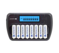 Caricabatterie Everactive NC-800 AA NiMH 8 Slot Display Nero