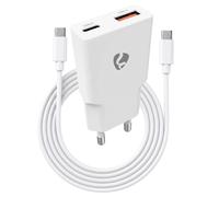 Caricabatterie GaN PD 30W con Porta USB-C e USB-A con Cavo da USB-C a USB-C