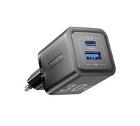 Caricabatterie GaN Vention FEQB0-EU Caricatore a 2 porte (USB-C e USB) 30 W Nero