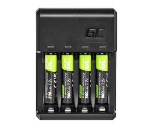 Caricabatterie Green Cell GC VitalCharger con batterie 4x AAA