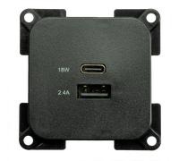 Caricabatterie haba con presa di corrente incorporata c-line doppio usb-a e usb-c 10-24 volt