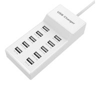 Caricabatterie hub multiporta stazione di ricarica USB a 10 porte da 50 W/10 A for presa di estensione for più dispositivi,Distribuzione intelligente dell'energia(10USB)