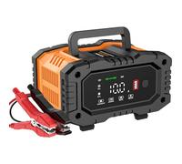 Caricabatterie Intelligente 10A, Caricabatterie per Auto LiFePO4 12V 24V, Mantenitore Automatico della Batteria con Compensazione della Temperatura per Auto Moto Camion, AGM, Gel, Bagnato, SLA