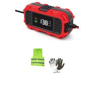 Caricabatterie intelligente 12V 2A per Moto Scooter adatto a batteria da 4Ah a 30Ah COMPATIBILE CON YAMAHA FZS 600 FAZER Mantenitore di Carica Batteria al Piombo dotato di un display LED