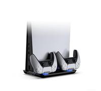 Caricabatterie intelligente per console di gioco PS5 con funzionamento a ventola a tre velocità e design fresco (bianco)