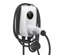 Caricabatterie Intelligente per Veicoli Elettrici da 7 KW - Stazione Wallbox Europea di Tipo 2, Corrente Regolabile da 32 A, Impermeabile IP65, Cavo da 5 M, Palo di Ricarica Domestico