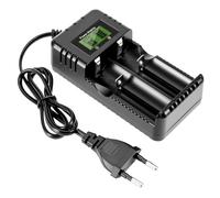 Caricabatterie LCD Caricatore Batteria Agli Ioni di Litio 3,7 V Universale | Ricarica rapida Intelligente per Batterie Ricaricabili,2 Slot per 10400/14500/14650/16340/18350/18500/18490/18650/22650/26650