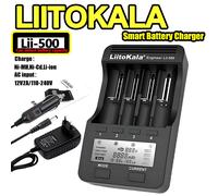 Caricabatterie LiitoKala Lii-500/Lii-600/Lii-700 per 18650/26650/AA/AAA/Ni-MH/Li-ion, Display LCD, Tester di Capacità, Slot Indipendenti