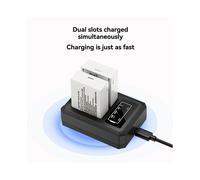 Caricabatterie LP-E8 A Doppio Slot con Porta USB Type-C per Batterie Agli Ioni di Litio per 600D, 700D e 650D.
