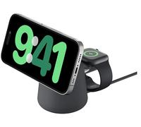Caricabatterie Magsafe BELKIN BoostCharge Pro, stazione di ricarica wireless magnetica 2 in 1 da 15W per iPhone e Apple Watch, Carbone