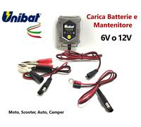 CARICABATTERIE MANTENITORE AUTOMATICO UNIBAT CH1 PROTEZIONE CORTO CIRCUITO 6-12V