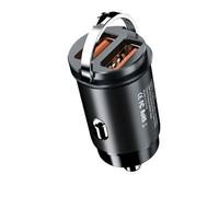 Caricabatterie mini USB for auto a doppia porta da 100 W, ricarica QC 3.0, 1 presa accendisigari, adattatore tipo C for telefono cellulare 12-24 V(200W 2USB Black)