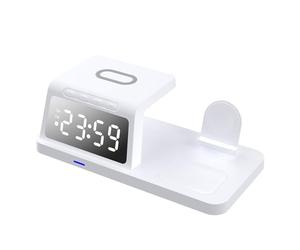 Caricabatterie multidispositivo: dock di alimentazione rapido, hub di ricarica in ABS da 18,8 cm, espositore per orologio a LED, base di ricarica per gadget intelligenti, organizer portatile per alime