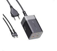 Caricabatterie Multipresa VOLTME VITO 75 DC EzTravel Desktop Charger USB C 75 W Nero, Caricatore USB-C GaN 5-Port 2 porte USB +3 porte Type-C QC/PD, compatibile con laptop, Macbook, iphone, ecc