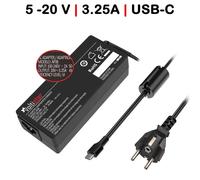 Caricabatterie multitensione USB-C per laptop 5V-20V 3,25A 65W Nero (AD00274)