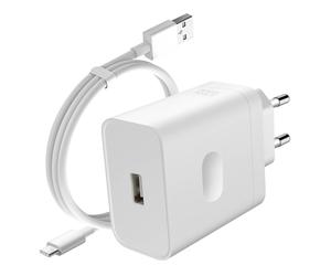 Caricabatterie Oppo USB SuperVOOC 33W con cavo da USB verso USB-C bianco