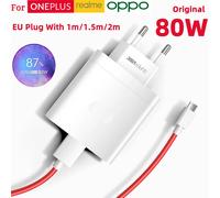 Caricabatterie Originale Oneplus 80W SuperVOOC Adattatore USB C Cavo per One Plus 13S 12 11 10 Nord 5 4 9 Per OPPO Find X9 Reno 14 Pro Realme