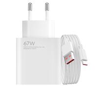 Caricabatterie originale Xiaomi USB 67W + cavo USB / USB-C incluso bianco
