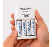 Caricabatterie Panasonic Eneloop BQ-CC55 Smart E Veloce (+4xAA Batterie)