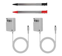 Caricabatterie per 3DS con 2 penne stilo, AC Wall Adapter Game Charger per Dsi Ndsi 3DS 3DSXL New 3Dsll 2DS Dsixl
