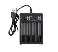Caricabatterie per AA AAA 1,2 V NI-MH, cavo USB integrato, indicatore di stato LED, vano di ricarica separato, protezione da sovraccarico, universale per batterie ricaricabili NI-MH