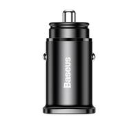 Caricabatterie per accendisigari 5A Carica rapida USB / USB Tipo-C Nero - Baseus