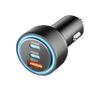 Caricabatterie per accendisigari auto ad alta potenza, super veloce, da uno a quattro metalli, doppio PD30W con display digitale, ricar