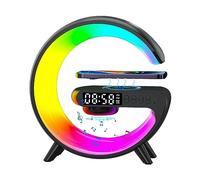 Caricabatterie per altoparlanti senza fili | Altoparlante di ricarica wireless a forma di G LED | Luce notturna d'atmosfera senza fili Pho ne Charger | Sveglia con luce ambientale che cambia colore