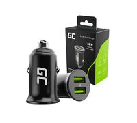 Caricabatterie per auto - GREEN CELL - 2 x USB - 36 W - Ricarica rapida - Compatibile con smartphone