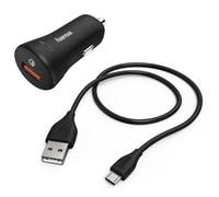 Hama - Set caricatore da auto e cavo Micro USB, 3A, nero