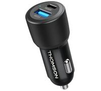 Caricabatterie per auto - THOMSON - 60 W - Tecnologia gan di nuova generazione - USB-C - PD 30 W + USB-A QC 3.0 - 30 W