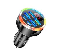 Caricabatterie per auto USB C super veloce 6 in 1 con display di tensione, 250 W multi porta accendisigari ricarica USB per iPhone 17 16 15 14 13 12 11 Samsung Galaxy Huawei Oneplus Oppo Vivo
