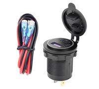 Caricabatterie per auto USB tipo C PD con interruttore ON/OFF per moto e camper, blu