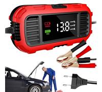 Caricabatterie per Batteria da Moto Display digitale di rilevamento | Mantenitore di carica Caricabatterie Intelligente Versatile Ideale Per Moto, Scooter, Auto E Automobile