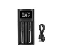 Caricabatterie per Batterie Agli Ioni di Litio 18650 21700 con Display LCD e Display Digitale Intelligente, Caricabatterie per Batterie Ni-MH e Ni-Cd