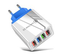 Caricabatterie per cellulari con protezione contro il sovraccarico, adattatore CA con 4 porte USB per ricarica rapida, ricarica ultraveloce con