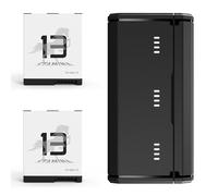 Caricabatterie per Go pro Hero 13, 3 slot per batteria, 2 batterie/custodia di ricarica rapida USB per Go pro Hero 13 con cavo di tipo C, custodia per il trasporto della batteria, completamente